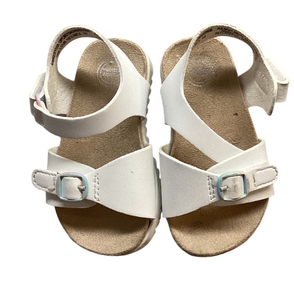 Wonder Nation White Buckle Strap Sandals Kids Size 10 Toddler Summer Shoes‎